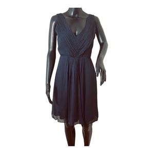 J Crew Silk Chiffon Cocktail Dress Navy Blue Sz 4